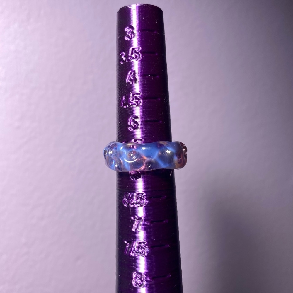 “CORAL MIRAGE” UNIQUE IMPORTED ARTISAN GLASS RING - Picture 9 of 12